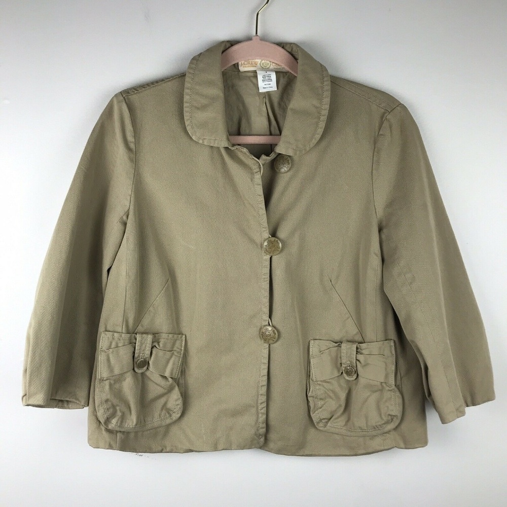 J.Crew Weathered Chino Classic Twill Jacket Khaki Tan Size 6
